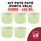 Kit Potes De Vidro Patê Jateado Verde S/tampa 120ml Quantidad