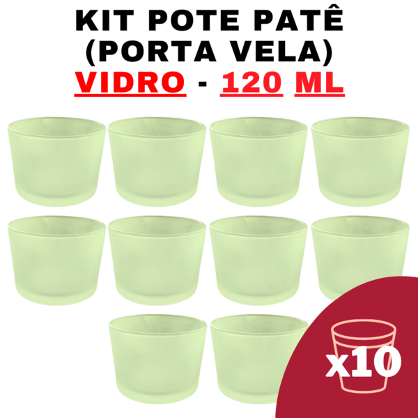 Kit Potes De Vidro Patê Jateado Verde S/tampa 120ml Quantidad