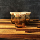 Kit Potes De Vidro Patê Translúcido Dourado C/tampa 220ml Qua