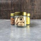 Kit Potes De Vidro Pianezza C/tampa Dourado 200ml Quantidade: