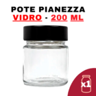Kit Potes De Vidro Pianezza C/tampa Em Metal Preto 200ml Quan