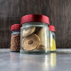 Kit Potes De Vidro Pianezza C/tampa Em Metal Vermelho 200ml Q