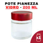 Kit Potes De Vidro Pianezza C/tampa Em Metal Vermelho 200ml Q
