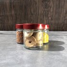 Kit Potes De Vidro Pianezza C/tampa Em Metal Vermelho 200ml Q