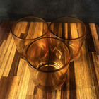 Kit Potes De Vidro Translúcido Patê Dourado S/ Tampa 220ml Qu