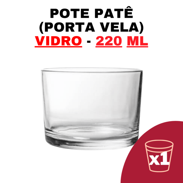 Kit Potes De Vidro Transparente Patê S/ Tampa 220ml Quantidad