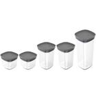 Kit Potes Herméticos 0,45l 1l E 1,5l Com Tampa Para Alimento