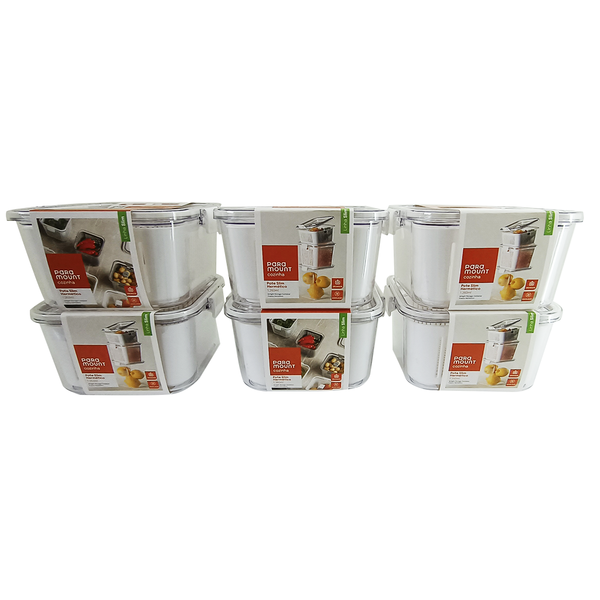 Kit Potes Herméticos 1360ml Slim Organiza Cozinha 6 Peças