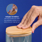 Kit Potes Hermeticos Vidro Quad Flat 1400/1100/800ml - 6 Pçs