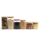 Kit Potes Hermeticos Vidro Quad Flat 1400/1100/800ml - 6 Pçs