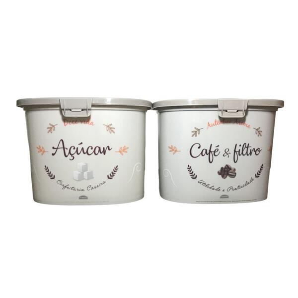 Kit Potes Porta Café E Porta Açucar 2 Peças