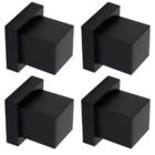 Kit Pra Banheiro Moderno Quadrado Preto Fosco 8pç Acabamento