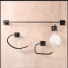 Kit Pra Banheiro Quadrado Preto Fosco 7 Peças Acabamentos