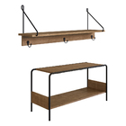 Kit Prateleira Cabideiro E Sapateira Banco Tube Vermont E Pre