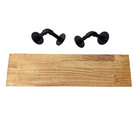 Kit Prateleira - Canos Galvanizados Em Preto E Madeira Verniz