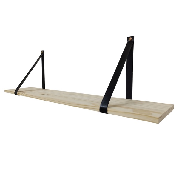 Kit Prateleira Mila 1.0 Natural/Preto – Mérito Movelaria