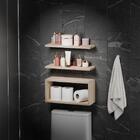 Kit Prateleira Nicho Bruges Para Banheiro Carvalho 40 X 12cm