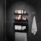 Kit Prateleira Nicho Bruges Para Banheiro Preto 40 X 12cm