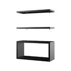 Kit Prateleira Nicho Bruges Para Banheiro Preto 40 X 12cm