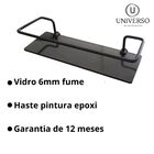 Kit Prateleira Suporte Porta Shampoo Preto Reto Fume 2 Uni.