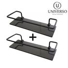 Kit Prateleira Suporte Porta Shampoo Preto Reto Fume 2 Uni.
