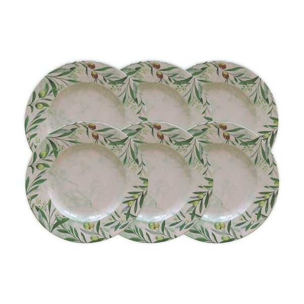 Kit Prato Raso Tramontina Oliva Em Porcelana Decorada 28 Cm 0