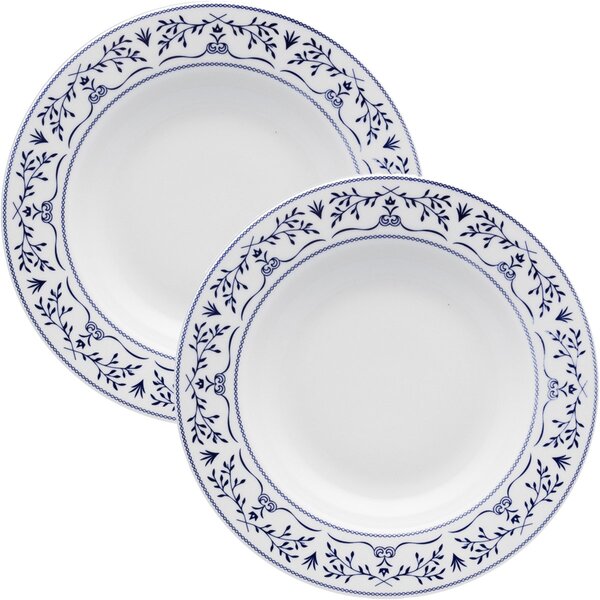 Kit Pratos Fundo Sopa 10 Pessoas 10 Peças Flamingo Ming 24cm