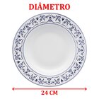 Kit Pratos Fundo Sopa 6 Pessoas 6 Peças Flamingo Ming 24cm