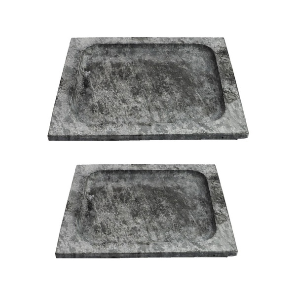 Kit Pratos Quadrado Raso Servir Porção Em Pedra Sabão P E G
