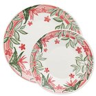 Kit Pratos Rasos E Fundos 12 Peças Biona Jardim Tropical Oxfo