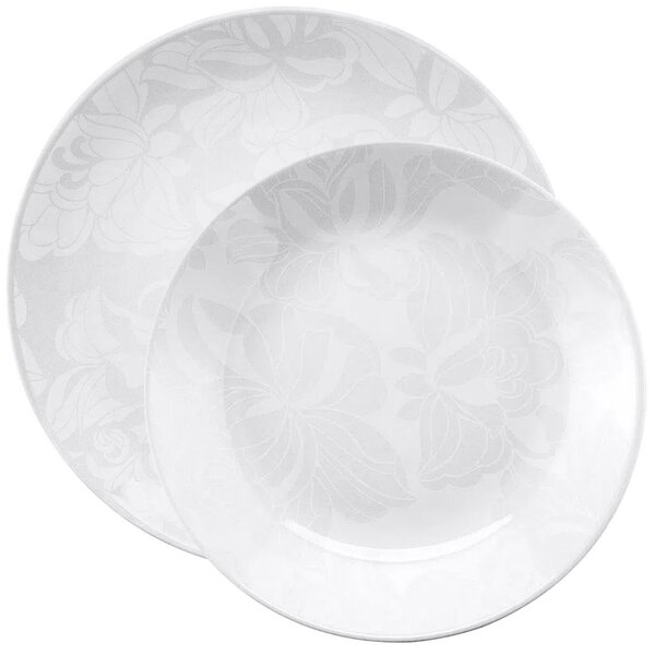 Kit Pratos Rasos E Fundos Coup Blanc Oxford® Porcelana 8 Peças