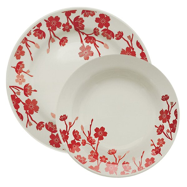 Kit Pratos Rasos E Fundos Donna Jardim Oriental 8 Peças Oxfor