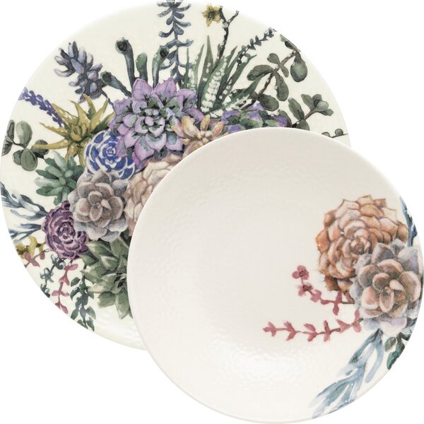 Kit Pratos Rasos E Fundos Unni Bothanica Oxford® Cerâmica 4 P