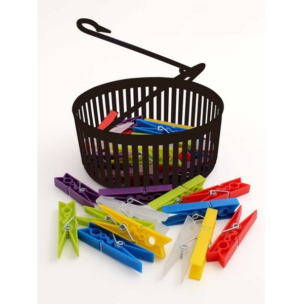 Kit Prendedor De Roupas Preto