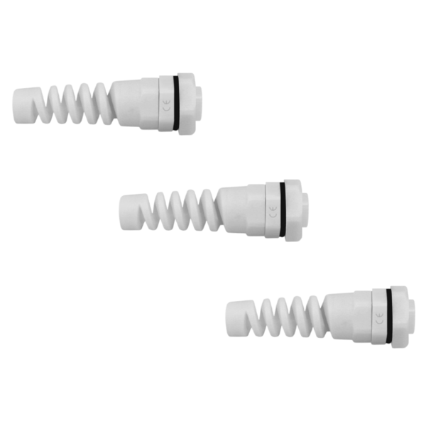 Kit Prensa Cabo Cinza Espiral Pg11-e 3 Peças