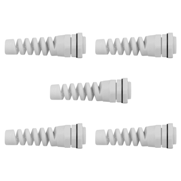 Kit Prensa Cabo Cinza Espiral Pg13,5-e 5 Peças