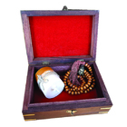 Kit Presente Zen Vela Vegana + Japamala + Caixa Madeira