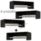 Kit Preto4 Cabideiro De Madeira Mdp