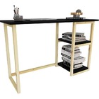 Kit Preto   Escritório Escrivaninha + Cadeira Multifuncional