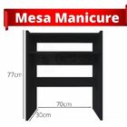 Kit Preto Carinho + Mesa Para Organização Auxiliar Manicure M