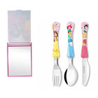 Kit Princesas - Faqueiro 3 Peças E Espelho Portatil