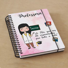 Kit Professora Feminino Caneca E Agenda Cabelo:preto Liso