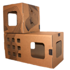 Kit Promoção Casa Toca Para Gatos Retângulo+cubo