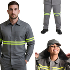 Kit Proteção Químicos Conjunto Antiácido Touca Árabe Cinza CA