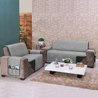 Kit Protetor De Sofá Preto / Cinza Impermeável 3 E 2 Lugares