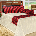 Kit Provençal King Casa Dona 8 Peças Vermelho