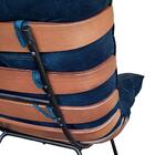 Kit Puff + Poltrona Decorativa Costela Suede Azul Royal