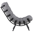 Kit Puff Almofada Decorativo + Poltrona Costela Alumínio