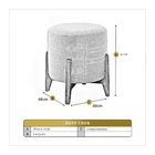 Kit Puff Banqueta Prince Luxo Madeira Maciça Premium Suede Az