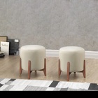 Kit Puff Banqueta Prince Luxo Madeira Maciça Premium Suede Be